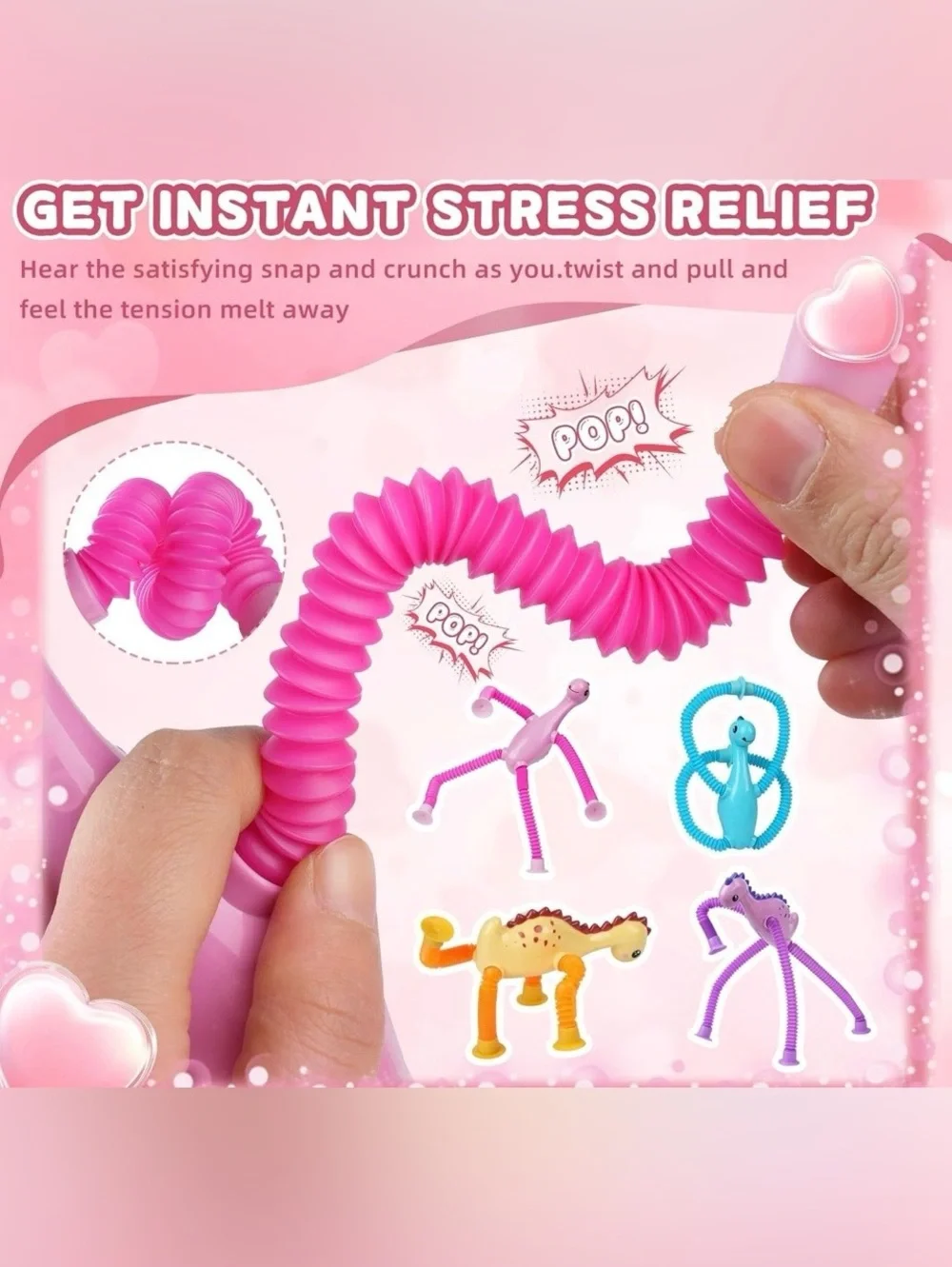 4 Dinosaur Pop Sensory Tubes